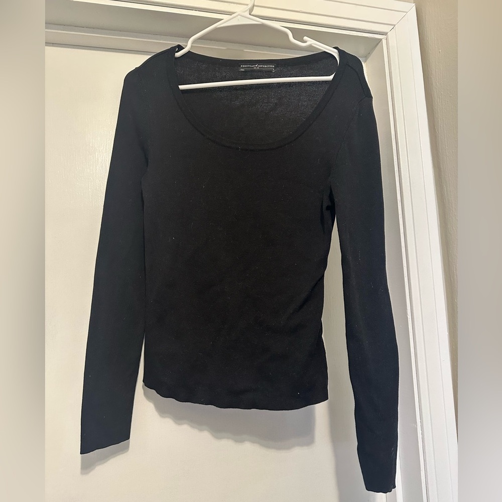 Peruvian Connection Black Pima Cotton Top - Picture 4 of 4